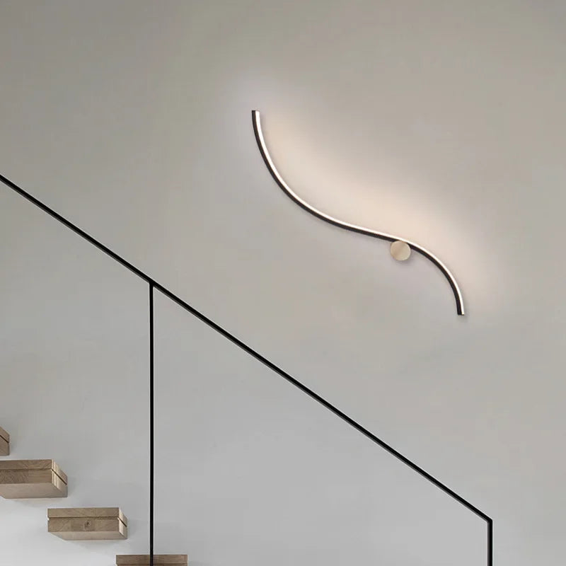 Axya Curved Line LED Wall Sconce for Bedroom Stairs Living Room