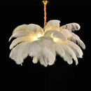 Axyaa Modern Nordic LED Ostrich Feather Ceiling Chandelier
