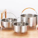 Axyaa Stainless Steel Food Steamer Basket with Silicone Handle