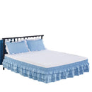 Axyaa Elastic Solid Bed Skirt Three Layers Wrap Around Easy On/Off Dust Ruffled