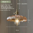 Axyaa Amber Glass Pendant Light Brass Vintage Adjustable Hanging Lamp