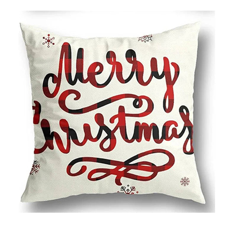 Axyaa Christmas Pillow Covers Set of 4 Buffalo Plaid Black Red 18x18 Inch