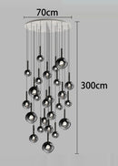 Axyaa Crystal Chandelier Stair Pendant Lamp Living Room Pendant Lights Interior Lighting
