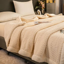 Axyaa Velvet Jacquard Double Layer Blanket Queen Size Warm Plush Bed Throw