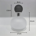 Frosted Glass Vase with Artificial Flowers - Axyaa Aesthetic Decor