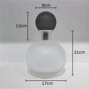 Frosted Glass Vase with Artificial Flowers - Axyaa Aesthetic Decor