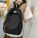 Axyaa Waterproof Nylon Teen Backpack, Black Fashion Schoolbag for Girls and Women.