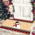 Axyaa Christmas Home Decoration Door Mat with Santa Snowman Tree Print