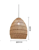 Axyaa Woven Rattan Pendant Light - Japanese Style Wooden Chandelier for Restaurant & Bedroom