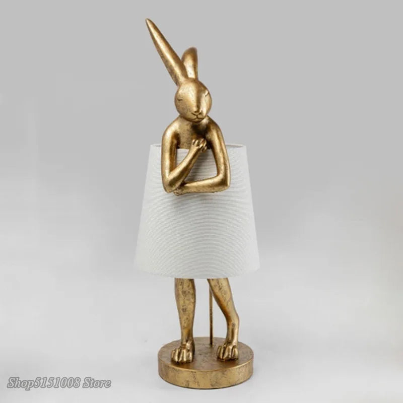 Retro Resin Rabbit Table Lamp by Axyaa: Nordic Design for Bedroom & Living Room