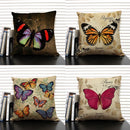 Axyaa Butterfly Linen Cushion Cover - Home Decor Pillowcase for All Seasons