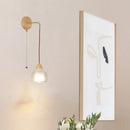 Axyaa Glass LED Wall Light Fixture with Pull Chain Switch