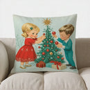 Axyaa Charming Girl Christmas Pillow Cover for Sofa, Bedroom, Car - Sweet Lollipop Design