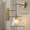 Axyaa Nordic LED Glass Wall Lights with Pull Chain Switch