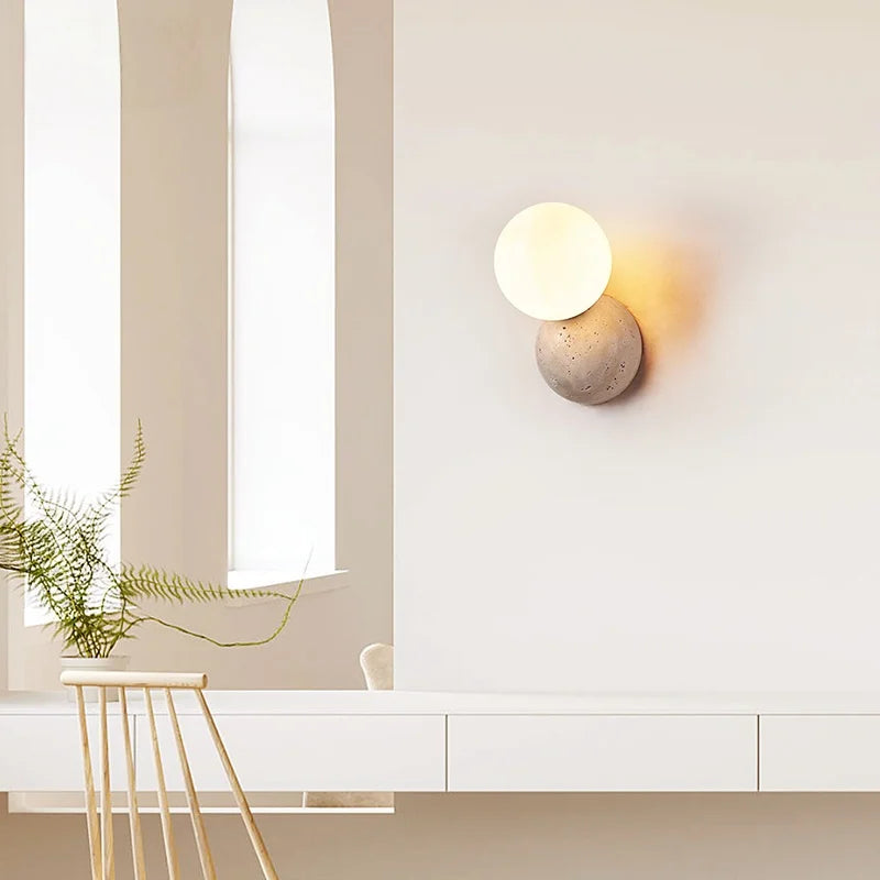 Axyaa White Glass LED Wall Lamp - Modern Nordic Living Room Kitchen Bathroom Light
