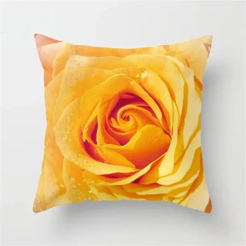 Rose Flowers Cushion Cover 45x45cm Nordic Style Home Decor Throw Pillow Axyaa
