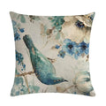 Axyaa Flower Linen Pillowcase 45*45cm, Soft Square Cushion Cover for Home Decor