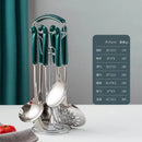 Axyaa Nordic Kitchen 7-Piece Stainless Steel Utensil Set with Ceramic Handles