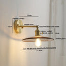Axyaa Nordic Glass Copper Wall Sconce LED Light Fixture for Home Decor