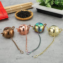 Axyaa Teapot Tea Strainer with Lid and Chain for tea brewing