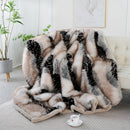 Axyaa Luxury Fox Fur Blanket: Plush Bed Plaid & Sofa Cover - Fluffy Decorative Home Throw
