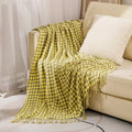 Axyaa Navy Blue Checkered Knit Throw 130x240cm