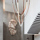 Axyaa Leather Belt Chandeliers: Artistic DIY LED Suspension Lights for Home Decor