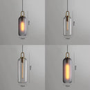 Axyaa Smoke Grey Glass Globe Pendant Light for Industrial Style Living Spaces