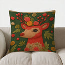 Axyaa Christmas Snowman Flowers Decorative Pillow Cover for Sofa Bedroom Car