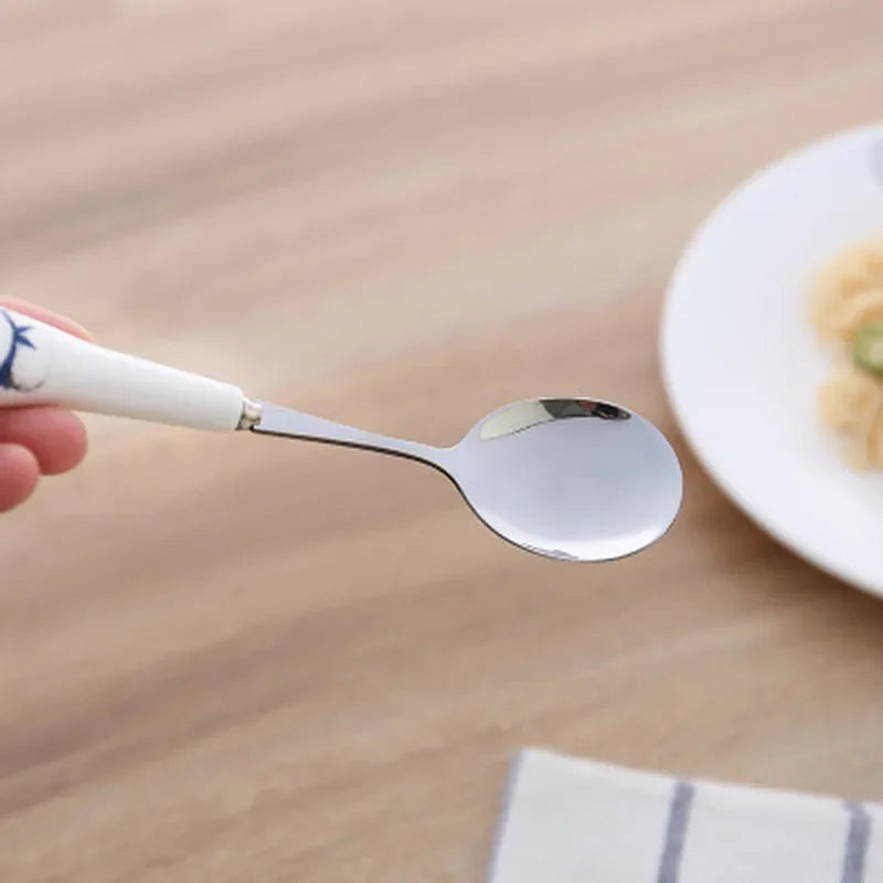 Axya Cartoon Animal Ceramic Handle Stainless Steel Coffee Spoon