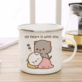 Axyaa Cute Animal Enamel Cup Breakfast Mug Set