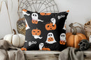 Axyaa Witch Hats & Pumpkin Skull Pillow Cover for Sofa, Bedroom, Car