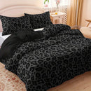 Axyaa Dark Leopard Print Duvet Cover Set (3 Pieces)