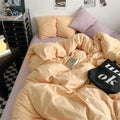 Axyaa 100% Cotton Washed Bed Linen Set - 4 Piece Comforter Double Bedding