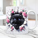 Axyaa 3D Cat Coffee Ceramic Mug Kitten Love Tea Cup Christmas Gift Mug