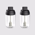 Axyaa Glass Seasoning Set with Lid Spoon - 250ML Oil Bottle, Pepper Jar, Salt Shaker