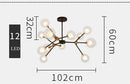 Axyaa Glass Bubble Branch Chandelier: Modern Round Ball Lighting for Living, Bedroom, Kitchen