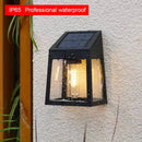 Axyaa Solar Wall Light Outdoor Waterproof Pathway Fence Lamp Yard Decoration