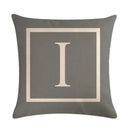 Axyaa Gray Alphabet Decorative Pillow Cover 45x45cm