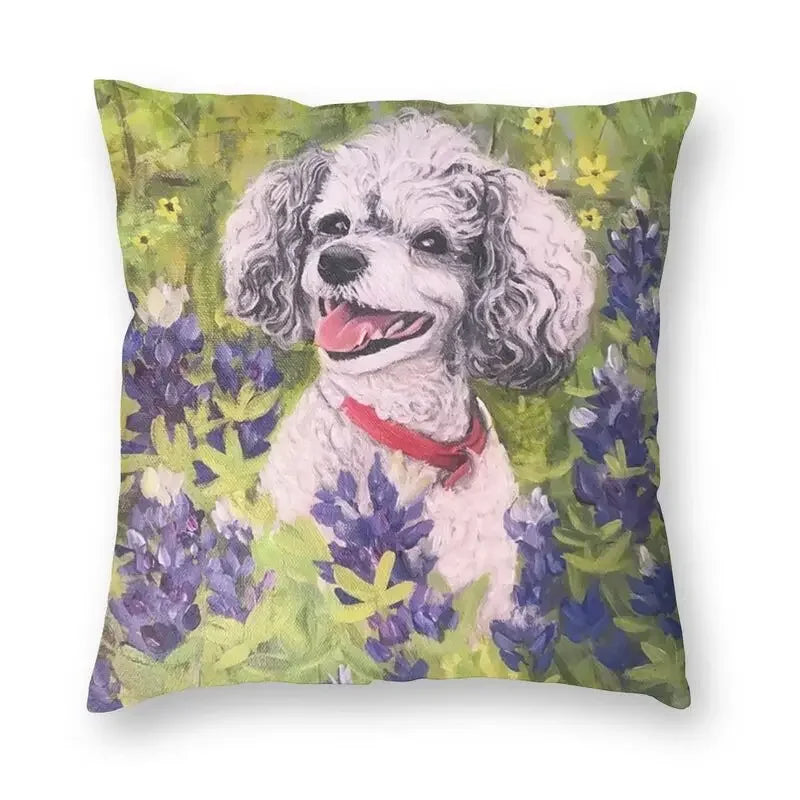 Pink Convertible Pillowcase White Poodle Sofa Cushion Cover Axyaa Home Decor