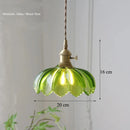 Axyaa Green Glass Pendant Lamp: Retro Nordic Luxury LED Chandelier for Home Decor