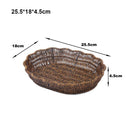 Axyaa Retro Woven Rattan Fruit Plate Handheld Storage Tray Creative Candy Packaging
