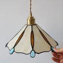 Axyaa Tiffany Yellow Glass Wall Sconce LED Light Fixture Copper Pull Chain
