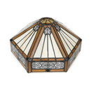 Brown Hexagon Stained Glass Lamp Shade - Axyaa Vintage 10" Inspired Glass Shade