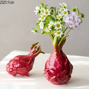 Axyaa Pitaya Ceramic Vase: Desk Décor, Artificial Flowers, Room Aesthetic, Creative Arrangement