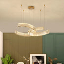 Axyaa Crystal LED Pendant Lights Remote Control Dimmable Steel Suspension Lamp