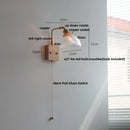 Axyaa Brass Walnut Wood Glass Wall Sconce LED Lamp Rotation Stair Light