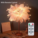 Feather Table Lamp with Remote Control USB Power Night Light for Axyaa Brand