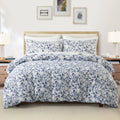 Leaf Plant Duvet Set, 2/3pc Polyester Bedding for Single King Bed by Axyaa
