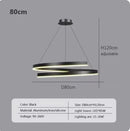 Axyaa Black Ring LED Pendant Lamp for Living Room, Bedroom, Kitchen - Modern Minimalist Chandelier